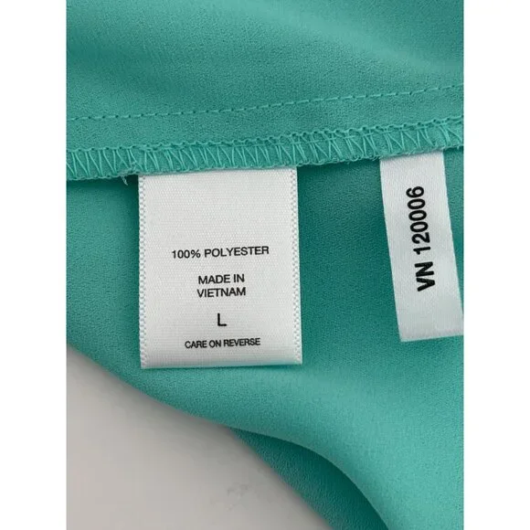 Flutter Sleeve Top Large Mint Green V-Neck Back Tie Coquette Preppy Soft Girl - Picture 8 of 13